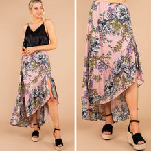 Load image into Gallery viewer, Give Us A Smile Rose Pink Floral Maxi Skirt
