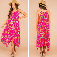 Load image into Gallery viewer, Take It Easy On You Fuschia Pink Printed Midi Dress
