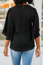 Load image into Gallery viewer, We're Here For You Black Ruffle Sleeve Top
