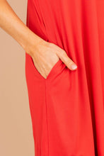 Load image into Gallery viewer, Call Me Up Red T-shirt Dress
