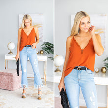 Load image into Gallery viewer, Lovely In Love Brick Orange Tank
