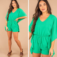 Load image into Gallery viewer, Feeling So Fun Emerald Green Romper
