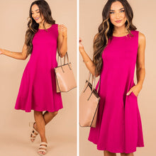 Load image into Gallery viewer, Easy To Find Magenta Pink Swing Dress
