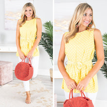 Load image into Gallery viewer, Found Your Sweetness Yellow Polka Dot Top
