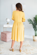 Load image into Gallery viewer, Looking Out For You Mustard Yellow Midi Dress
