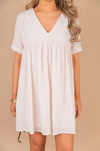 Load image into Gallery viewer, Keeping You Happy Natural White Babydoll Dress
