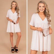 Load image into Gallery viewer, Keeping You Happy Natural White Babydoll Dress

