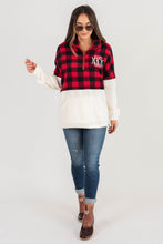 Load image into Gallery viewer, Cozy Declarations Cream And Red Buffalo Plaid Pullover
