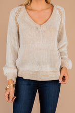 Load image into Gallery viewer, Open Your Heart Oatmeal Brown Sweater
