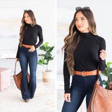 Load image into Gallery viewer, Follow My Lead Black Mock Neck Top

