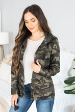 Load image into Gallery viewer, Ready For It Olive Green Camo Utility Jacket

