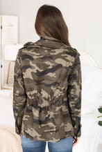 Load image into Gallery viewer, Ready For It Olive Green Camo Utility Jacket
