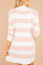 Load image into Gallery viewer, Just Be Honest Blush Pink Striped Popcorn Cardigan
