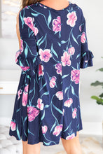 Load image into Gallery viewer, Bring The Fun Navy Blue Floral Dress
