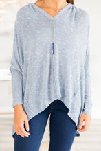 Load image into Gallery viewer, Do As I Do Denim Blue V-Neck Sweater
