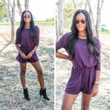 Load image into Gallery viewer, The Poolside Plum Purple Romper
