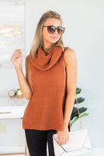 Load image into Gallery viewer, Against The Crowd Rust Cowl Neck Sweater

