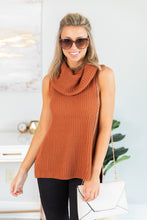 Load image into Gallery viewer, Against The Crowd Rust Cowl Neck Sweater
