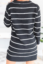 Load image into Gallery viewer, Answer The Call Black Striped Sweater Dress
