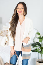 Load image into Gallery viewer, What They Say Ivory Multicolored Striped Cardigan

