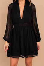 Load image into Gallery viewer, Living In A Dream Black Swiss Dot Dress
