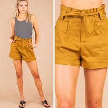 Load image into Gallery viewer, Wrapped Up In Love Harvest Gold Paper Bag Shorts
