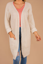 Load image into Gallery viewer, Been Here Waiting Oatmeal White Long Cardigan
