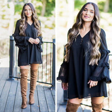 Load image into Gallery viewer, The Way You Move Black Ruffled Dress
