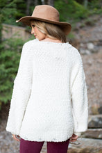 Load image into Gallery viewer, Open Your Heart Cream White Distressed Sweater

