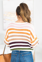 Load image into Gallery viewer, Up All Night Ivory Multicolored Striped Sweater
