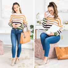 Load image into Gallery viewer, Up All Night Ivory Multicolored Striped Sweater
