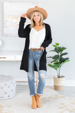 Load image into Gallery viewer, Tell Somebody Black Popcorn Cardigan
