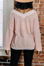 Load image into Gallery viewer, Give Me Joy Powder Pink Waffle Sweater
