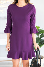 Load image into Gallery viewer, Always So Peppy Plum Purple Ruffled Dress
