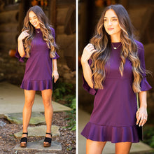 Load image into Gallery viewer, Always So Peppy Plum Purple Ruffled Dress
