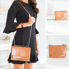 Load image into Gallery viewer, Just My Style Brown Reptile Purse

