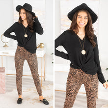Load image into Gallery viewer, Back To You Black Twisted Hem Top
