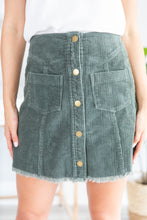 Load image into Gallery viewer, Ready For The Fun Olive Green Corduroy Skirt
