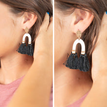 Load image into Gallery viewer, You Know Best Black Fringe Earrings
