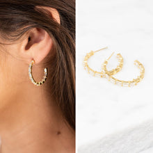 Load image into Gallery viewer, Live Your Dreams Gold Hoop Earrings
