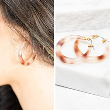 Load image into Gallery viewer, Do It All Brown Hoop Earrings

