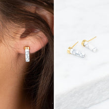 Load image into Gallery viewer, Open Mind White Marble Stud Earrings
