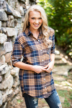 Load image into Gallery viewer, Just Me And You Mustard Yellow Plaid Button Down Top
