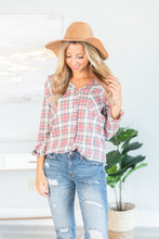 Load image into Gallery viewer, Just Me And You Red Bean Plaid Button Down Top
