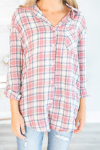 Load image into Gallery viewer, Just Me And You Red Bean Plaid Button Down Top
