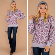Load image into Gallery viewer, Stay By Your Side Mauve Pink Leopard Sweater
