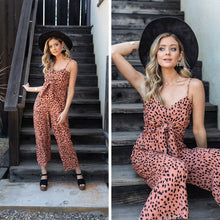 Load image into Gallery viewer, Call Of The Wild Rust Orange Cheetah Crop Jumpsuit
