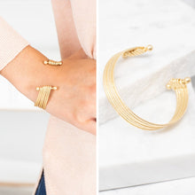 Load image into Gallery viewer, Can't Give In Gold Stacked Bracelet
