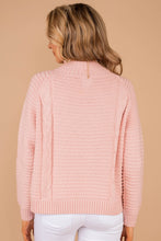 Load image into Gallery viewer, Keeping Cozy Pink Cable Knit Sweater
