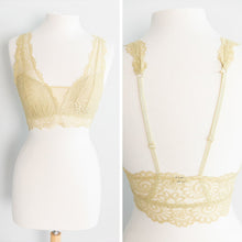 Load image into Gallery viewer, Perfect Opportunities Light Olive Lace Bralette
